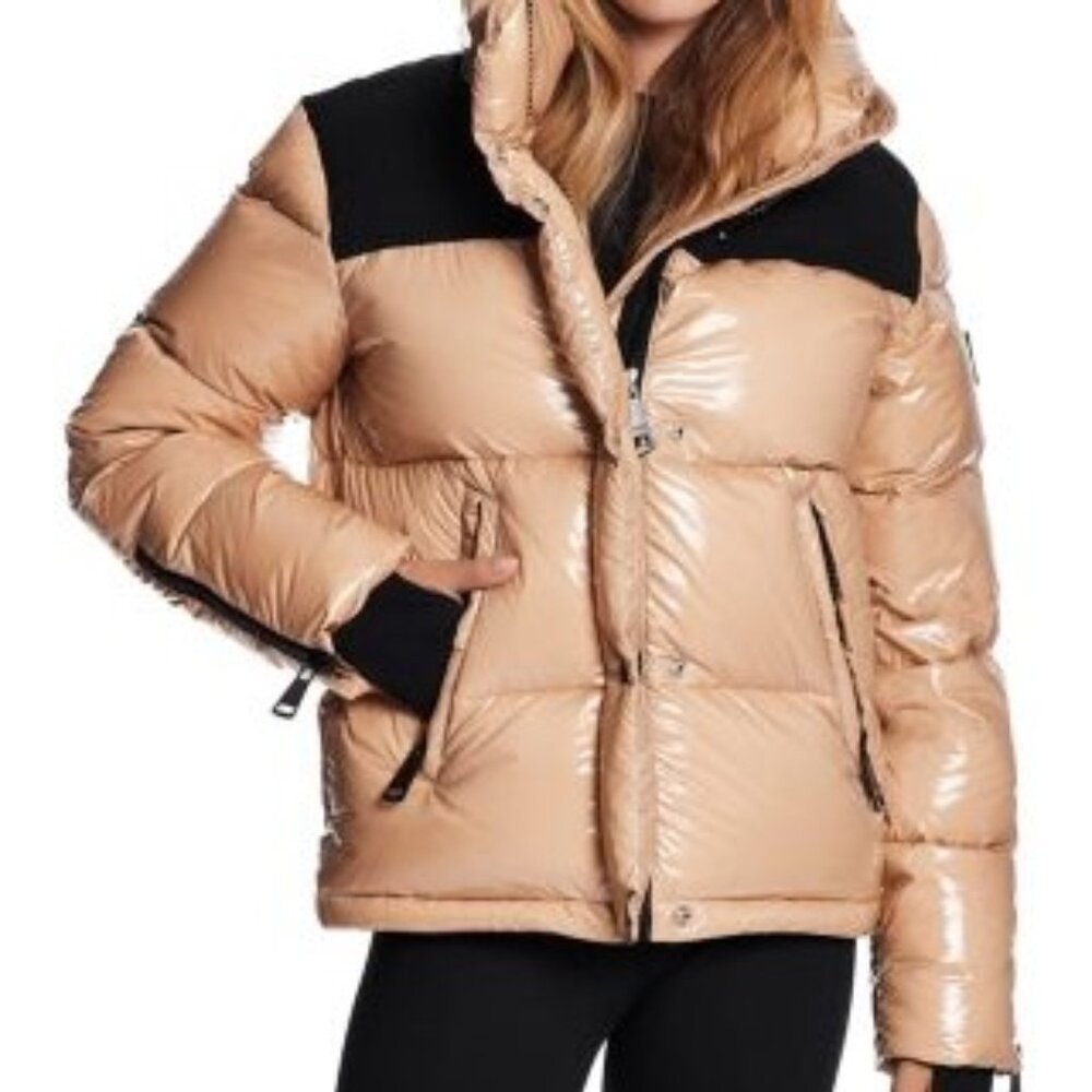SAM. Harley Hooded Puffer Coat in Bisque Medium NWT
